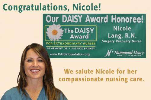 Congrats Nicole, Daisy Award Honoree
